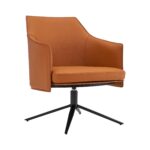 26 Inch Terra Cotta Swivel Lounge Chair With Black Frame 10 26 Inch Terra Cotta Swivel Lounge Chair With Black Frame