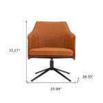 26 Inch Terra Cotta Swivel Lounge Chair With Black Frame 14 26 Inch Terra Cotta Swivel Lounge Chair With Black Frame