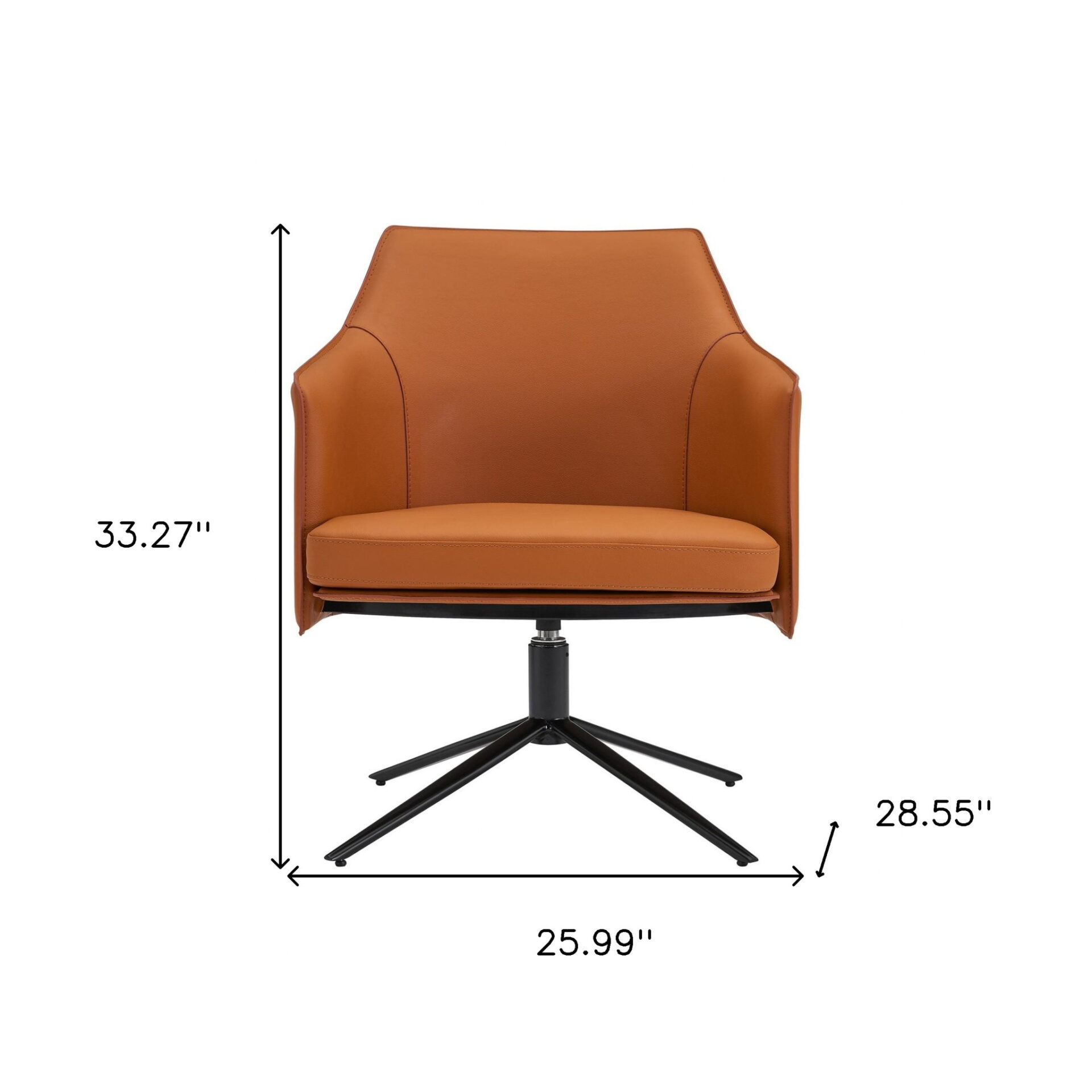 26 Inch Terra Cotta Swivel Lounge Chair With Black Frame 7 26 Inch Terra Cotta Swivel Lounge Chair With Black Frame - Image 7