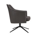 26-Inch Gray And Black Faux Leather Swivel Lounge Chair Modern