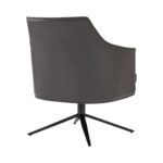 26-Inch Gray And Black Faux Leather Swivel Lounge Chair Modern