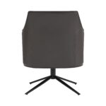 26-Inch Gray And Black Faux Leather Swivel Lounge Chair Modern