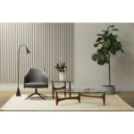26-Inch Gray And Black Faux Leather Swivel Lounge Chair Modern