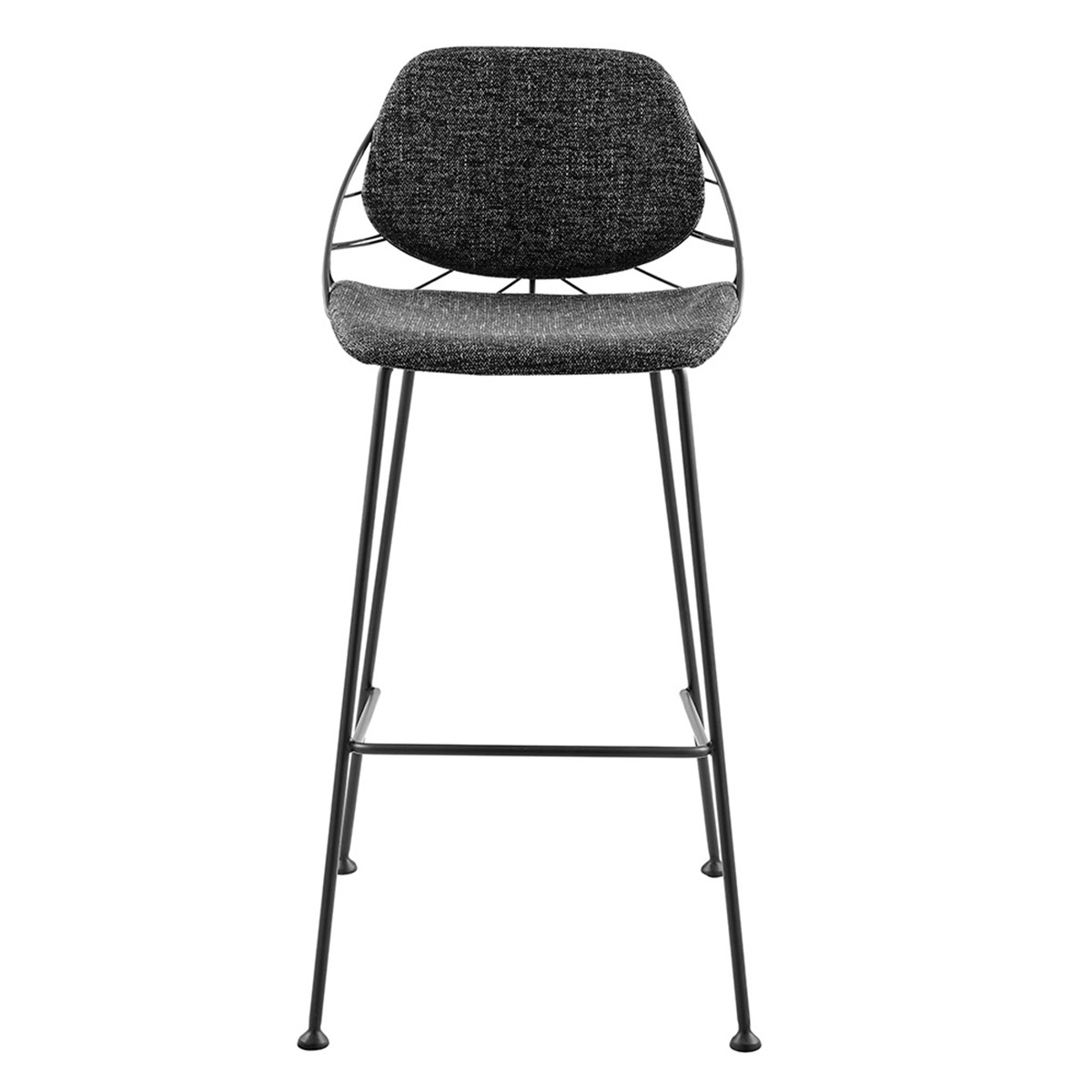 30 Inch Black Steel Low Back Bar Stools with Footrest (Set of 2) 3 30 Inch Black Steel Low Back Bar Stools with Footrest (Set of 2) - Image 3