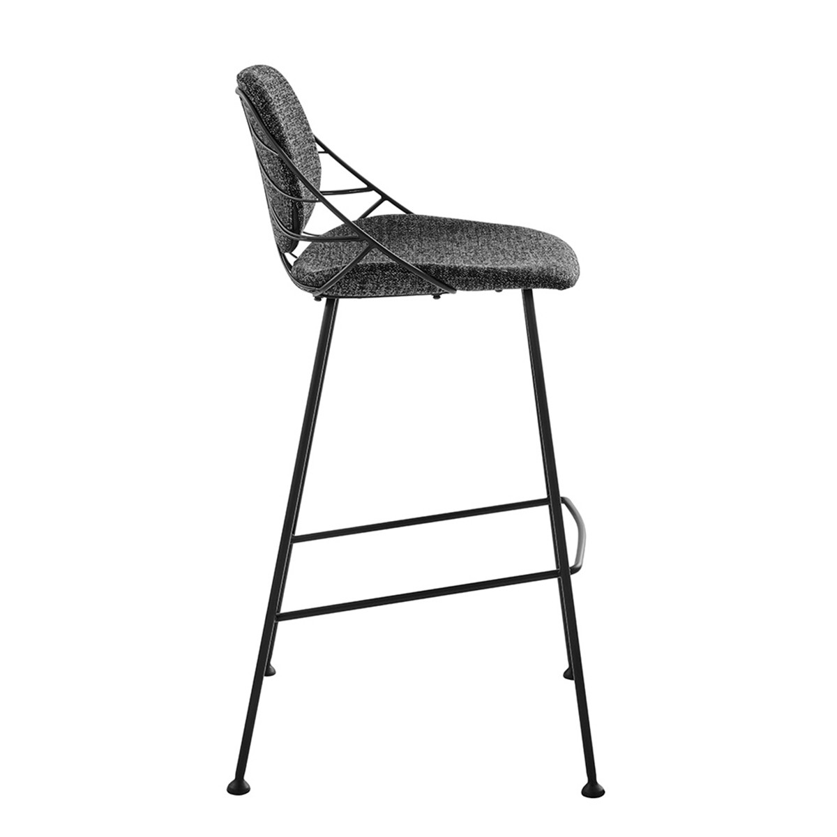 30 Inch Black Steel Low Back Bar Stools with Footrest (Set of 2) 5 30 Inch Black Steel Low Back Bar Stools with Footrest (Set of 2) - Image 5