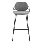 30 Inch Light Gray and Black Bar Stools with Footrest (Set of 2) 12 30 Inch Light Gray and Black Bar Stools with Footrest (Set of 2)