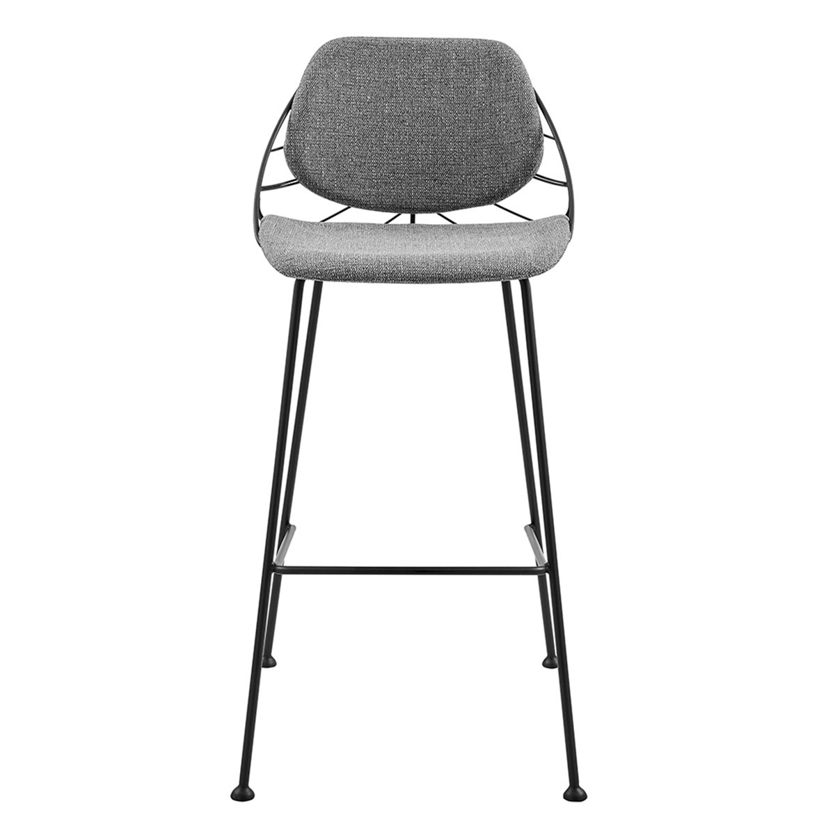 30 Inch Light Gray and Black Bar Stools with Footrest (Set of 2) 3 30 Inch Light Gray and Black Bar Stools with Footrest (Set of 2) - Image 3