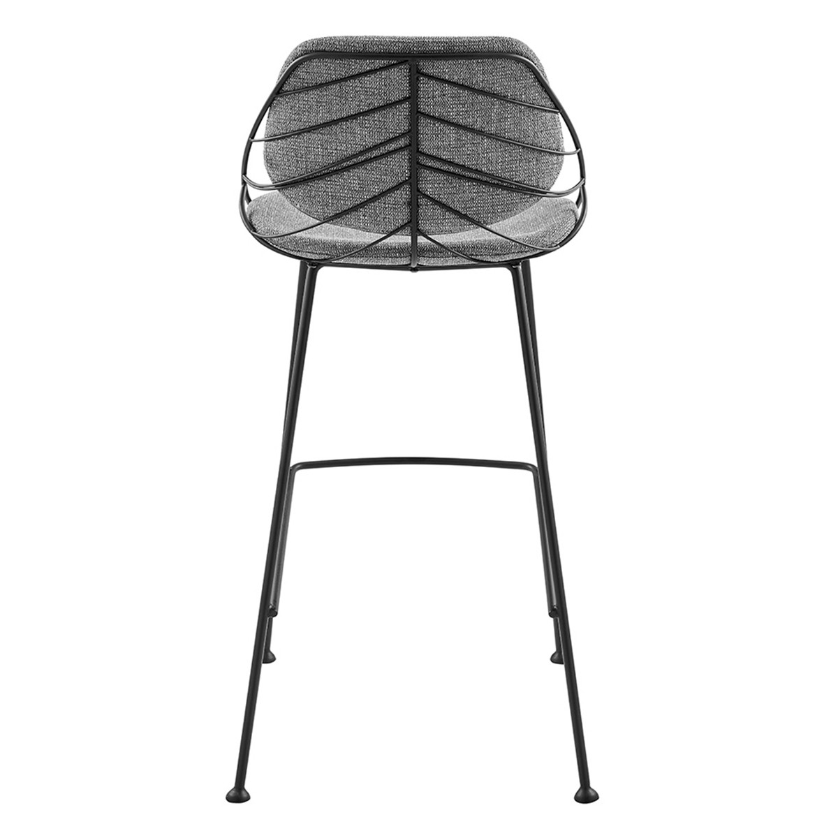30 Inch Light Gray and Black Bar Stools with Footrest (Set of 2) 7 30 Inch Light Gray and Black Bar Stools with Footrest (Set of 2) - Image 7