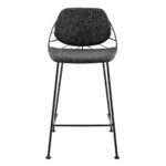 26-Inch Black Steel Low Back Counter Height Bar Stools (Set of 2)