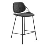 26-Inch Black Steel Low Back Counter Height Bar Stools (Set of 2)