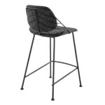 26-Inch Black Steel Low Back Counter Height Bar Stools (Set of 2)