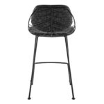 26-Inch Black Steel Low Back Counter Height Bar Stools (Set of 2)