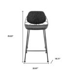 26-Inch Black Steel Low Back Counter Height Bar Stools (Set of 2)