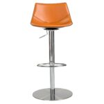 32 Inch Terra Cotta and Silver Swivel Bar Stool With Footrest 11 32 Inch Terra Cotta and Silver Swivel Bar Stool With Footrest