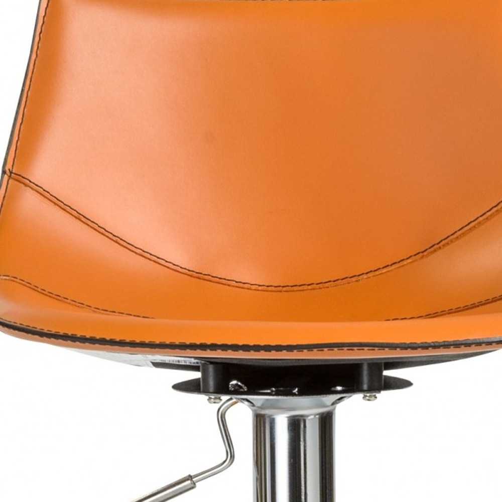 32 Inch Terra Cotta and Silver Swivel Bar Stool With Footrest 8 32 Inch Terra Cotta and Silver Swivel Bar Stool With Footrest - Image 8