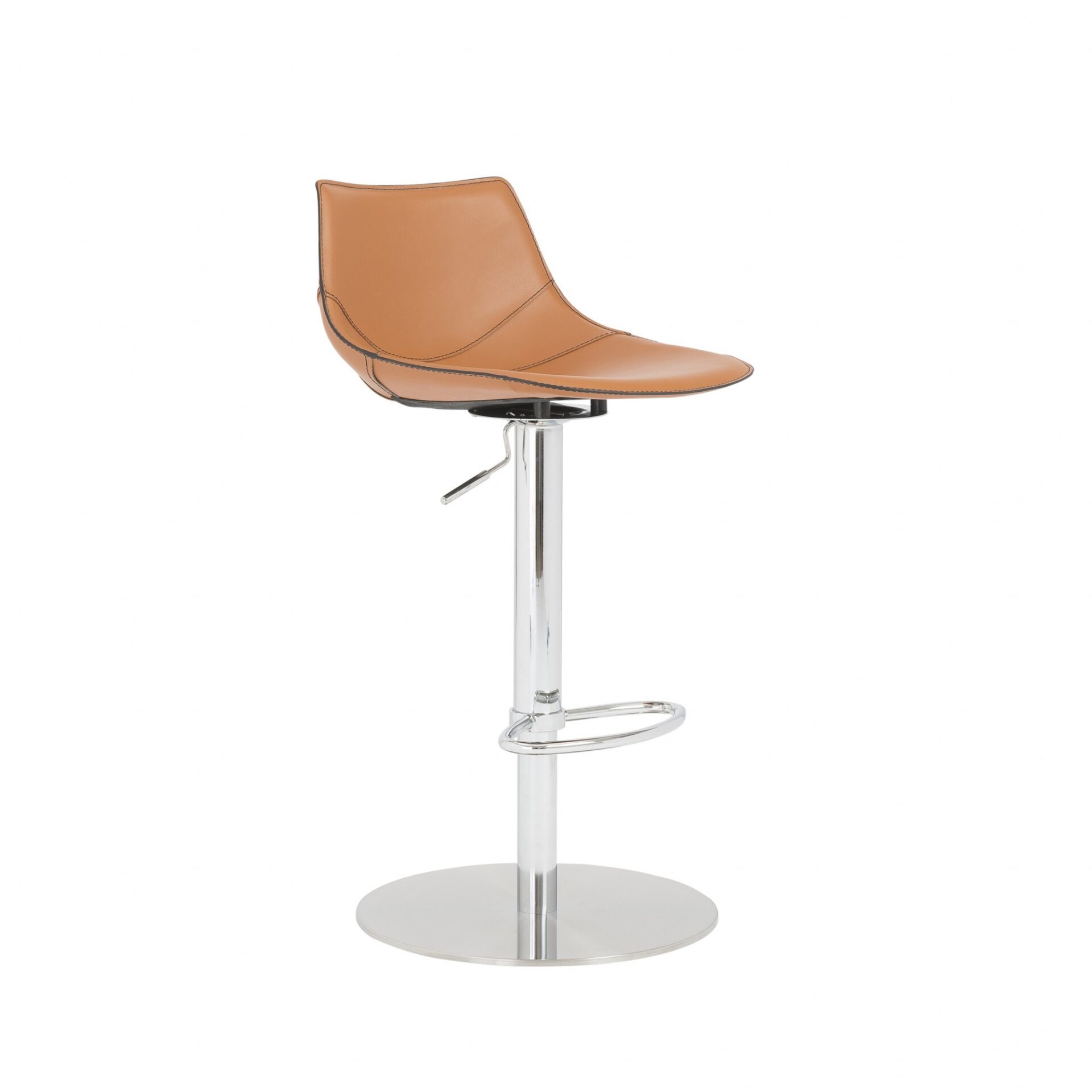 32 Inch Terra Cotta and Silver Swivel Bar Stool With Footrest 3 32 Inch Terra Cotta and Silver Swivel Bar Stool With Footrest - Image 3