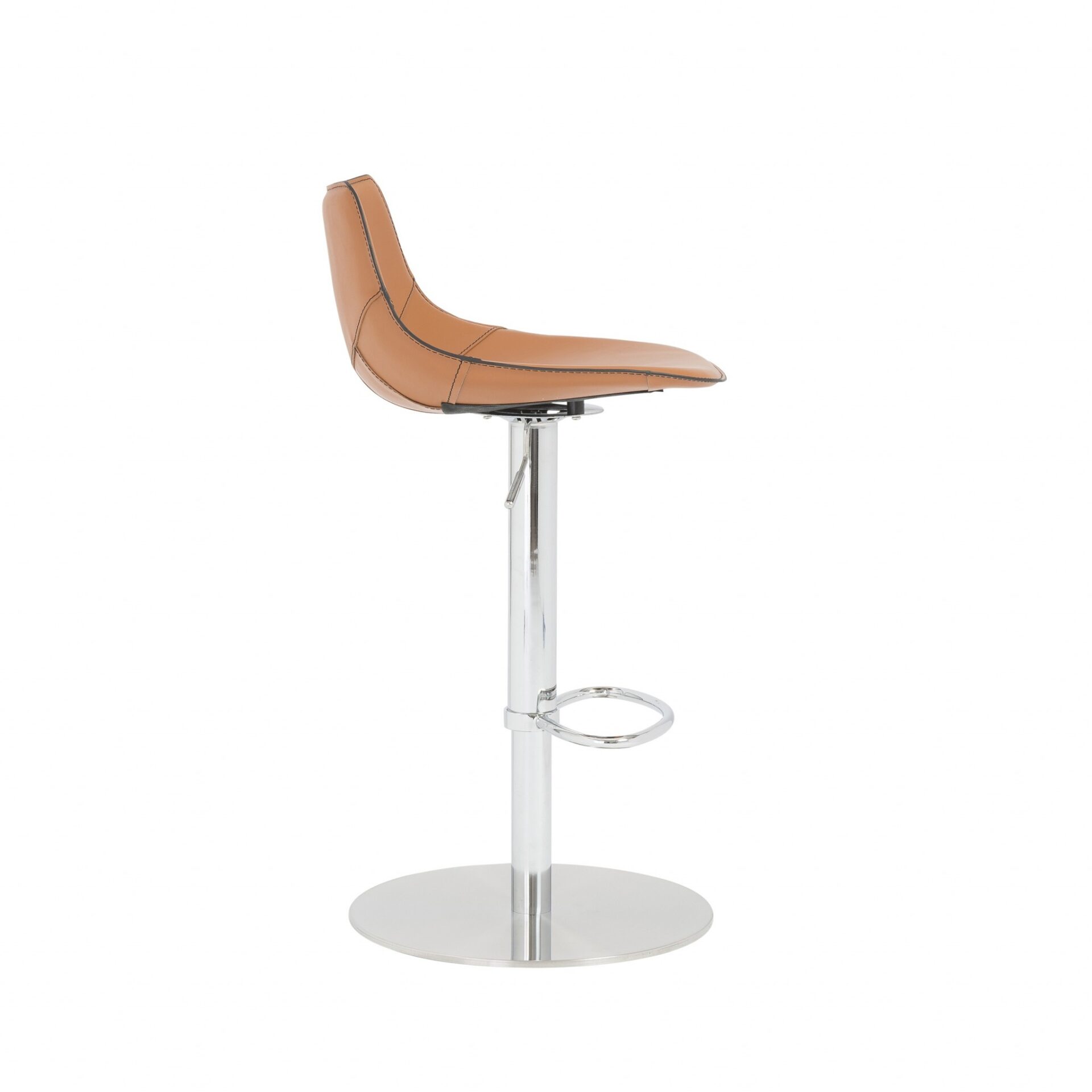 32 Inch Terra Cotta and Silver Swivel Bar Stool With Footrest 4 32 Inch Terra Cotta and Silver Swivel Bar Stool With Footrest - Image 4