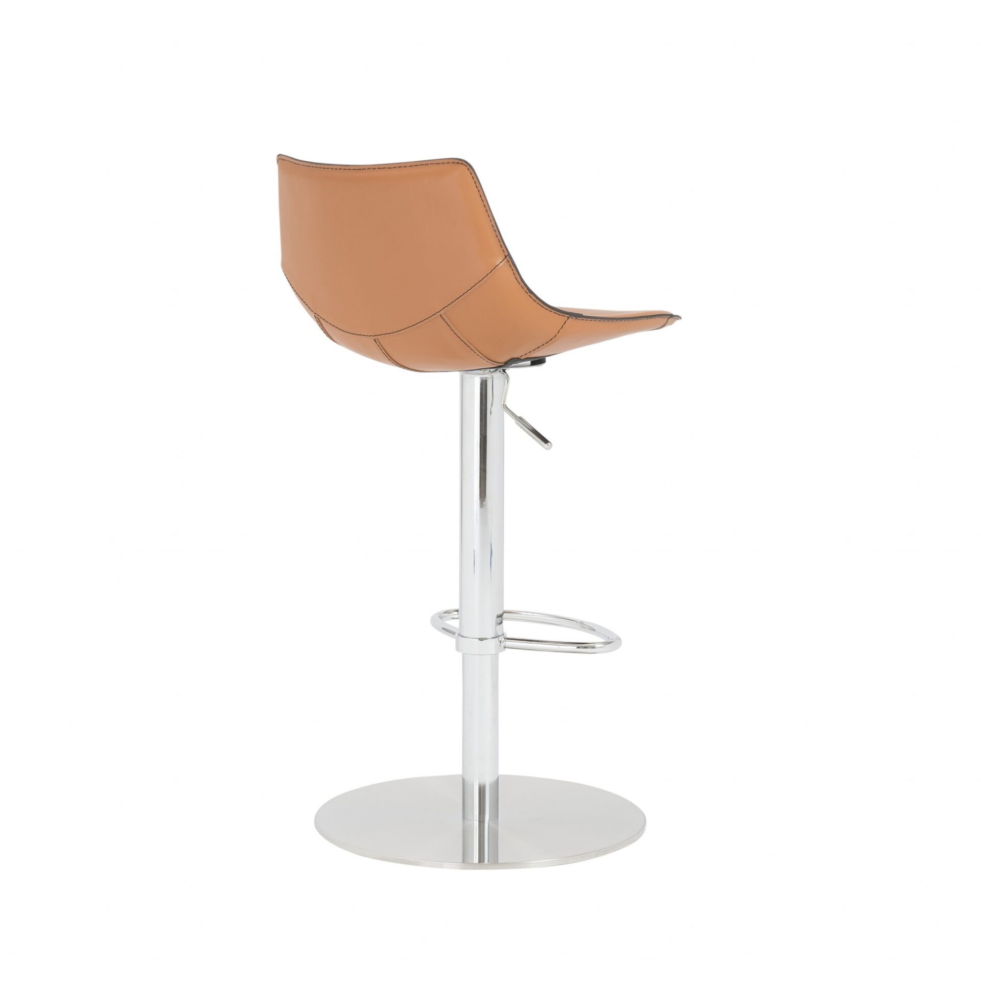 32 Inch Terra Cotta and Silver Swivel Bar Stool With Footrest 5 32 Inch Terra Cotta and Silver Swivel Bar Stool With Footrest - Image 5