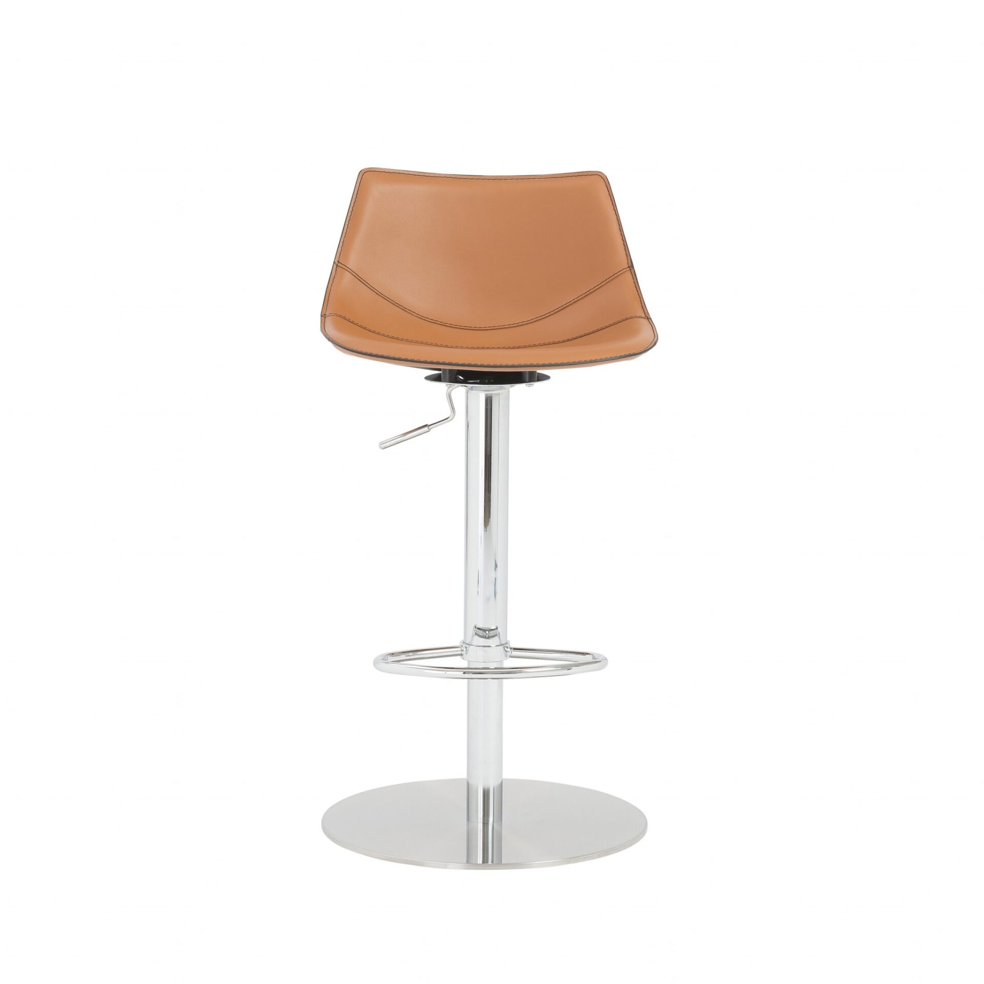 32 Inch Terra Cotta and Silver Swivel Bar Stool With Footrest 6 32 Inch Terra Cotta and Silver Swivel Bar Stool With Footrest - Image 6
