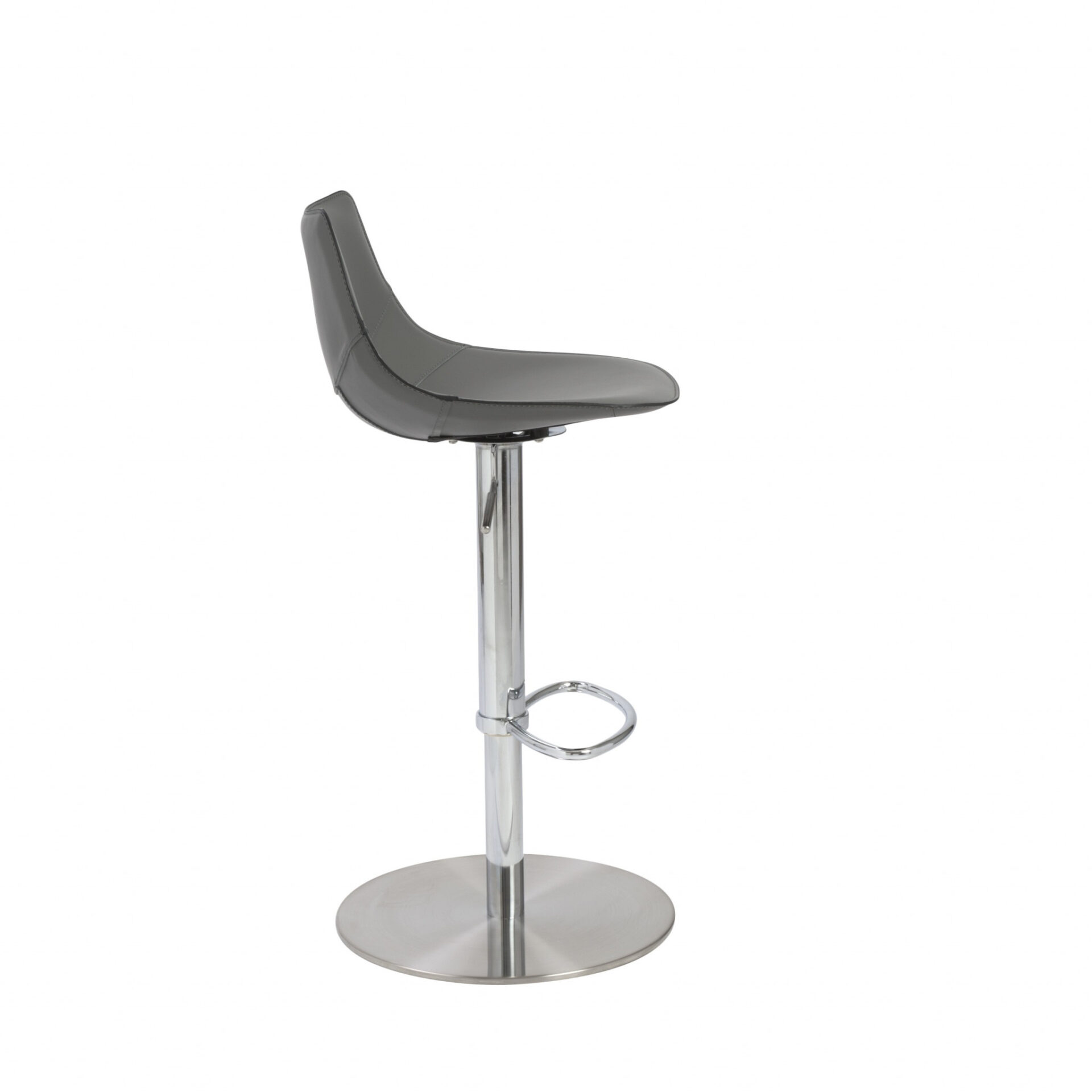 32 Inch Gray Steel Swivel Low Back Bar Stool With Footrest 5 32 Inch Gray Steel Swivel Low Back Bar Stool With Footrest - Image 5