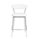 26-Inch White and Silver Steel Low Back Bar Stools (Set of 2)