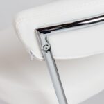 26-Inch White and Silver Steel Low Back Bar Stools (Set of 2)