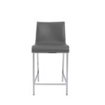 24 Inch Gray and Silver Steel Counter Height Bar Stools (Set of 2)