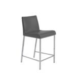 24 Inch Gray and Silver Steel Counter Height Bar Stools (Set of 2)