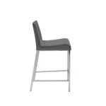 24 Inch Gray and Silver Steel Counter Height Bar Stools (Set of 2)