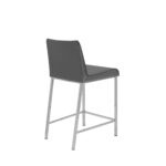 24 Inch Gray and Silver Steel Counter Height Bar Stools (Set of 2)