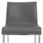 24 Inch Gray and Silver Steel Counter Height Bar Stools (Set of 2)