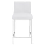 24 Inch White Silver Steel Counter Height Bar Stools (Set of 2) 15 24 Inch White Silver Steel Counter Height Bar Stools (Set of 2)
