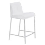 24 Inch White Silver Steel Counter Height Bar Stools (Set of 2) 12 24 Inch White Silver Steel Counter Height Bar Stools (Set of 2)