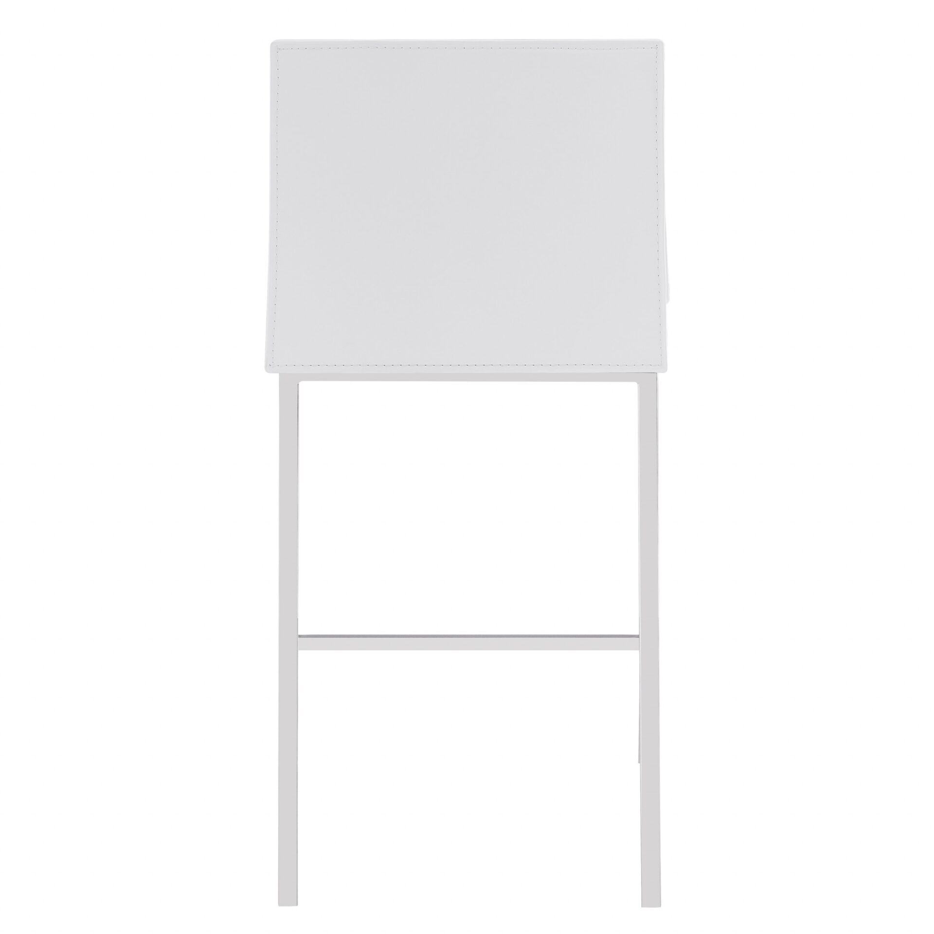 24 Inch White Silver Steel Counter Height Bar Stools (Set of 2) 7 24 Inch White Silver Steel Counter Height Bar Stools (Set of 2) - Image 7