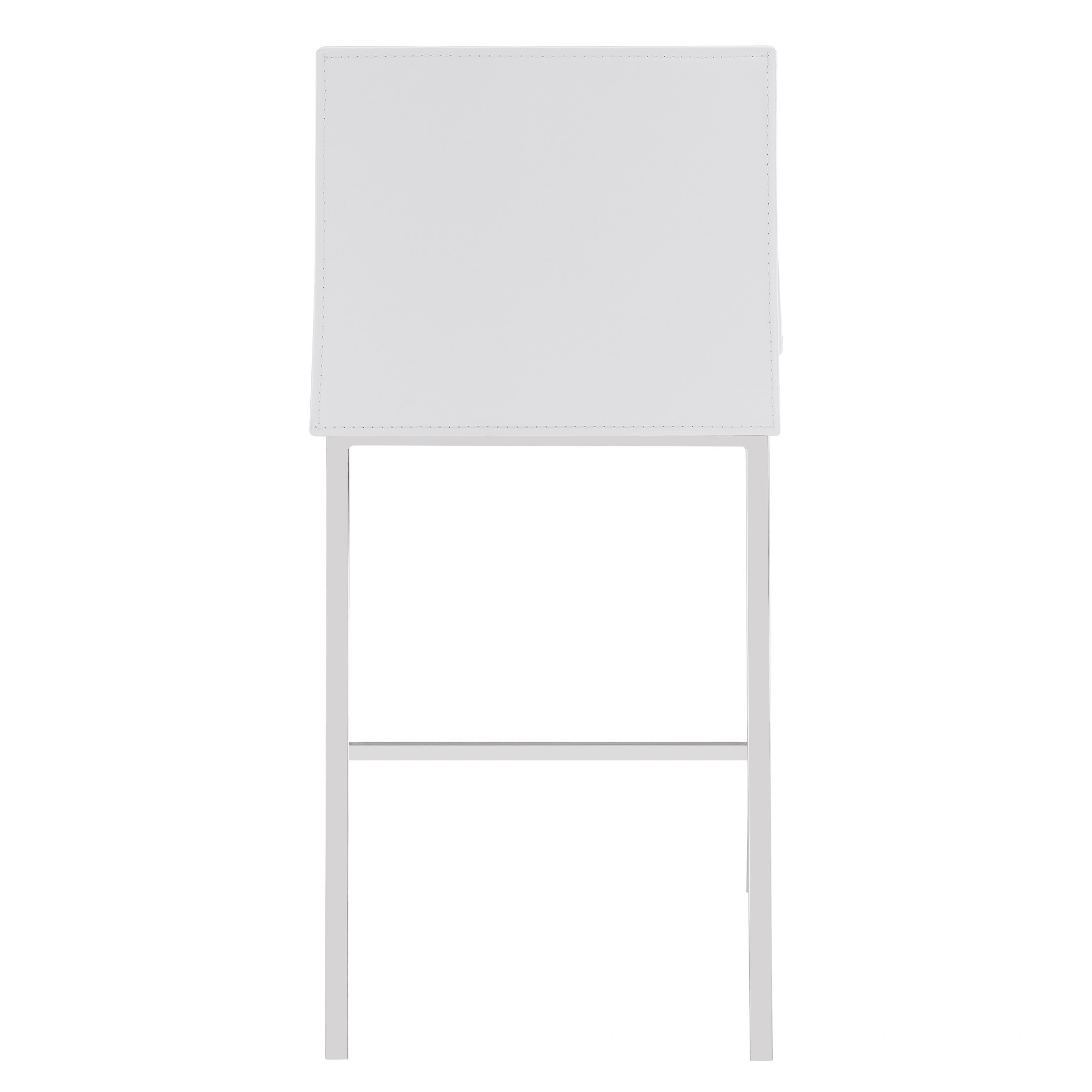 24 Inch White Silver Steel Counter Height Bar Stools (Set of 2) 16 24 Inch White Silver Steel Counter Height Bar Stools (Set of 2)