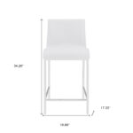 24 Inch White Silver Steel Counter Height Bar Stools (Set of 2) 18 24 Inch White Silver Steel Counter Height Bar Stools (Set of 2)