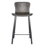 26-Inch Gray and Black Steel Low Back Bar Stools (Set of 2)