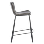 26-Inch Gray and Black Steel Low Back Bar Stools (Set of 2)