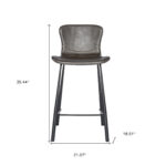 26-Inch Gray and Black Steel Low Back Bar Stools (Set of 2)