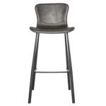 30 Inch Gray and Black Steel Bar Stools with Footrest (Set of 2) 14 30 Inch Gray and Black Steel Bar Stools with Footrest (Set of 2)