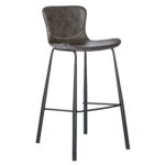 30 Inch Gray and Black Steel Bar Stools with Footrest (Set of 2) 15 30 Inch Gray and Black Steel Bar Stools with Footrest (Set of 2)