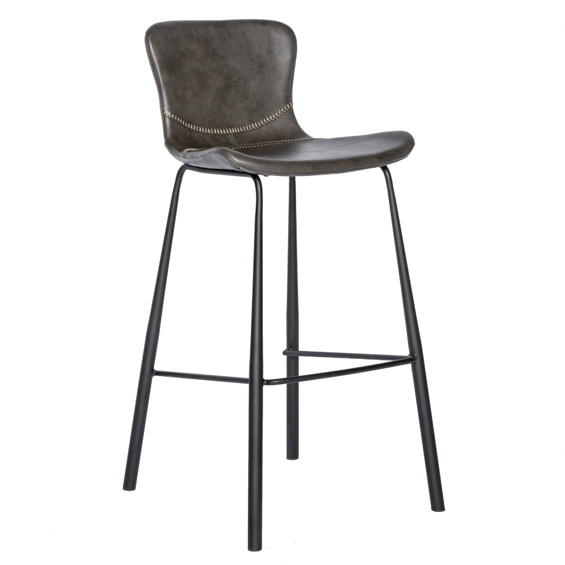30 Inch Gray and Black Steel Bar Stools with Footrest (Set of 2) 6 30 Inch Gray and Black Steel Bar Stools with Footrest (Set of 2) - Image 6
