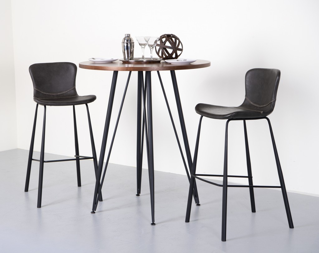 30 Inch Gray and Black Steel Bar Stools with Footrest (Set of 2) 8 30 Inch Gray and Black Steel Bar Stools with Footrest (Set of 2) - Image 8