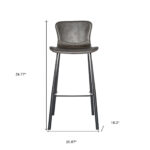 30 Inch Gray and Black Steel Bar Stools with Footrest (Set of 2) 18 30 Inch Gray and Black Steel Bar Stools with Footrest (Set of 2)