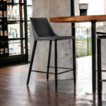 26 Inch Black Steel Low Back Counter Height Bar Stool