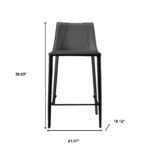 26 Inch Black Steel Low Back Counter Height Bar Stool