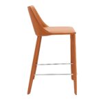 26-Inch Terra Cotta Faux Leather Steel Low Back Bar Stool