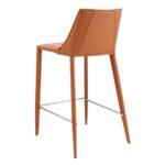 26-Inch Terra Cotta Faux Leather Steel Low Back Bar Stool