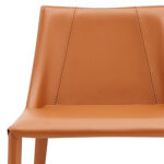 26-Inch Terra Cotta Faux Leather Steel Low Back Bar Stool