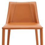 26-Inch Terra Cotta Faux Leather Steel Low Back Bar Stool